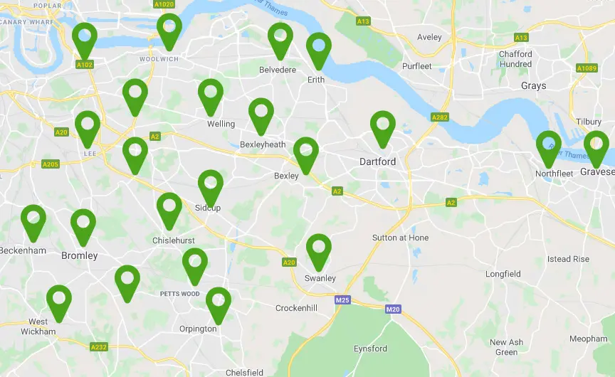 Areas covered by  Heating Engineers